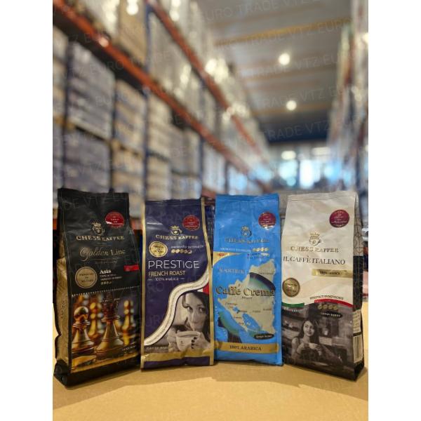 Chess Kaffee Prestige 200 g, Chess Kaffee Tradition 200 g, Chess Kaffee Tradition 100 g, Chess Kaffee Prestige 100 g, Chess Kaffee Cronat 200 g, Chess Kaffee Cronat 400 g, Chess Kaffee Bella Crema Luxus 1 kg, Chess Kaffee Cafe Crema Pro 1 kg, Chess Kaffee Colombia 500 g, Chess Kaffee Ethiopia Alpine 500 g, Chess Kaffee Ethiopia 500 g, Chess Kaffee Espresso Gold 1 kg, Chess Kaffee Guatemala 500 g, Chess Kaffee Nicaragua 500 g, Chess Kaffee Peru 500 g, Chess Kaffee India Piantation 500 g, Chess Kaffee Espresso Gold 500 g, Chess Kaffee Cronat 100 g, Chess Kaffee (Eth/Col/Guat/ElSal/Braz) 340 g, Chess Kaffee Espresso BadGet 1,1 kg, Chess Kaffee Espresso Medio 1 kg, Chess Kaffee Espresso Gold 1,1 kg, Chess Kaffee Velvet Crema Pro 160 g, Chess Kaffee Cronat Crema 200 g, Chess Kaffee IL Caffe Italiano 200 g, Chess Kaffee Prestige French Roast 200 g, Chess Kaffee Tradition 200 g, Chess Kaffee Espresso BadGet 1 kg, Chess Kaffee Brazil 500 g, Chess Kaffee Bravo Espresso 1 kg, Chess Kaffee IL CAFFE ITALIANO 100 g, Chess Kaffee IL CAFFE ITALIANO 200 g, Chess Kaffee TRADITION 100 g, Chess Kaffee Il Caffe Italiano 500 g, Chess Kaffee Prestige 500 g, Chess Kaffee Asea Golden Line 500 g, Chess Kaffee Karibik Caffe Crema 500 g, Chess Kaffee Cronat Crema 100 g, Chess Kaffee Il Caffe Italiano 100 g, Chess Kaffee Prestige French Roast 100 g, Chess Kaffee Tradition 100 g, Chess Kaffee Alpine Gold Colombia 500 g, Chess Kaffee Costa Rica 500 g, Chess Kaffee Entkoffeinierter 100% Arabica (без кофеїну) 250 g, Chess Kaffee Entkoffeinierter 100% Arabica (без кофеїну) 340 g, Chess Kaffee Entkoffeinierter 100% Arabica (без кофеїну) 500 g, Chess Kaffee Asia Golden Line 500 g, Chess Kaffee Il Caffe Italiano 500 g, Chess Kaffee Prestige 500 g, Chess Kaffee Karibik Caffe Crema 500 g, Chess Kaffee Asia Golden Line 1 kg, Chess Kaffee IL Caffe Italiano 1 kg, Chess Kaffee Espresso Crema&Aroma 1 kg, Chess Kaffee Prestige 1 kg, Chess Kaffee Amaretto 175 g, Chess Kaffee Irish Cream 175 g, Chess Kaffee Caramel 175 g, Chess Kaffee Brasil 1 kg, Chess Kaffee Millicano 100 g
